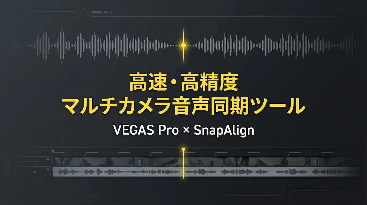 【無料】VEGAS Proのマルチカメラ音声同期を高速・高精度にできるツール「SnapAlign」